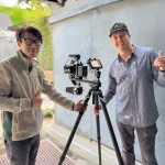 Hugh Hou and CJ Conway working on the In-home dementia training 360 video project